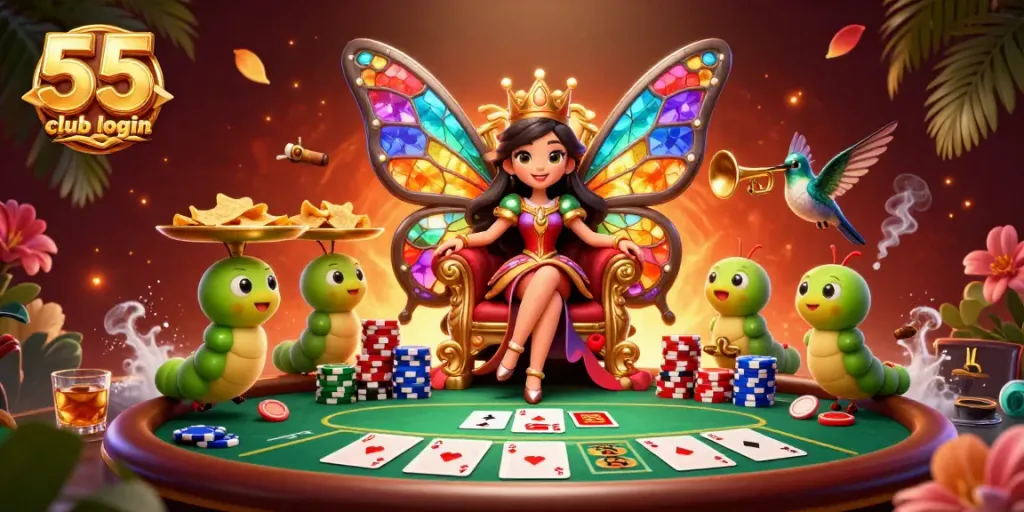 Experience the excitement of 55 club login through engaging poker scenes and vibrant characters.