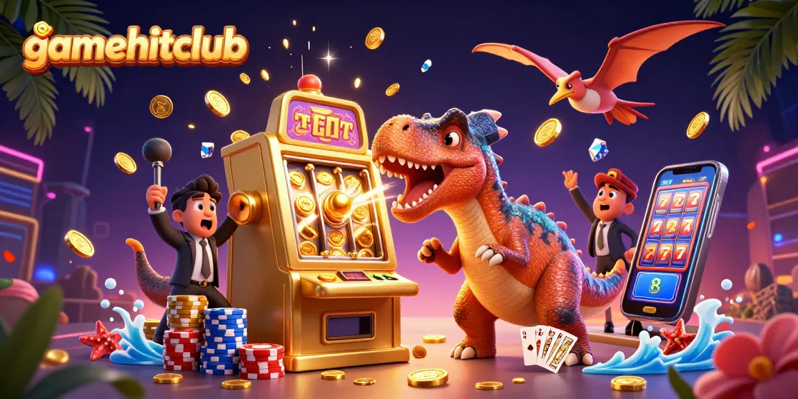 Experience thrilling moments at gamehitclub as a pachycephalosaurus activates jackpots in a vibrant casino scene.